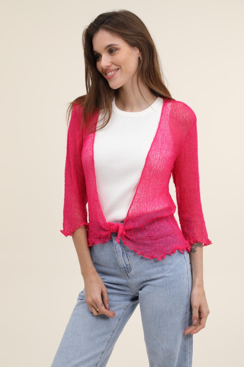 Großhändler Tandem - Bolero in transparenter Strickjacke