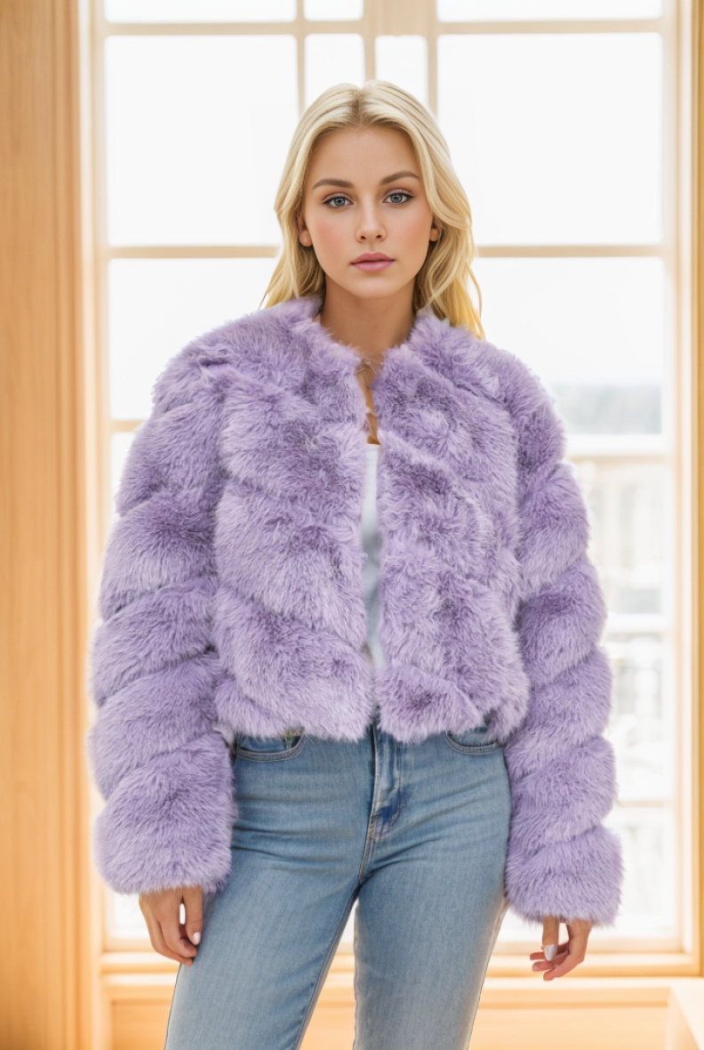 Mayorista Tandem - Chaqueta corta de pelo sintético