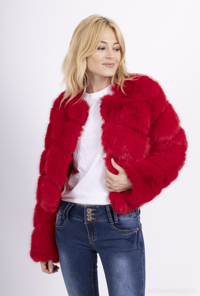 Großhändler Tandem - Kurze Kunstpelzjacke