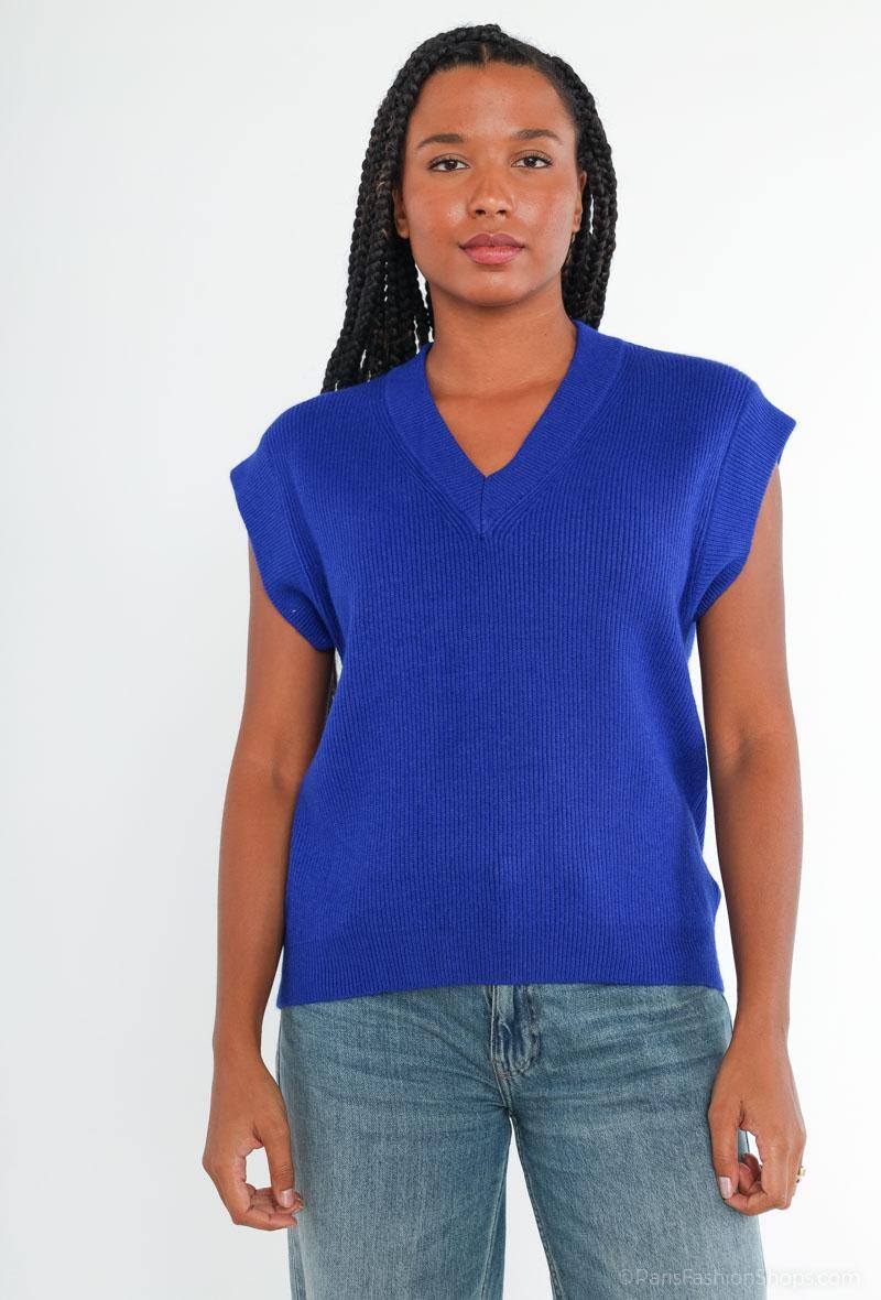 Großhändler Tandem - Gerippter ärmelloser Pullover