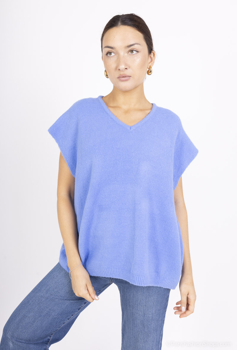 Großhändler Tandem - ÄRMELLOSER PULLOVER MIT V-AUSSCHNITT