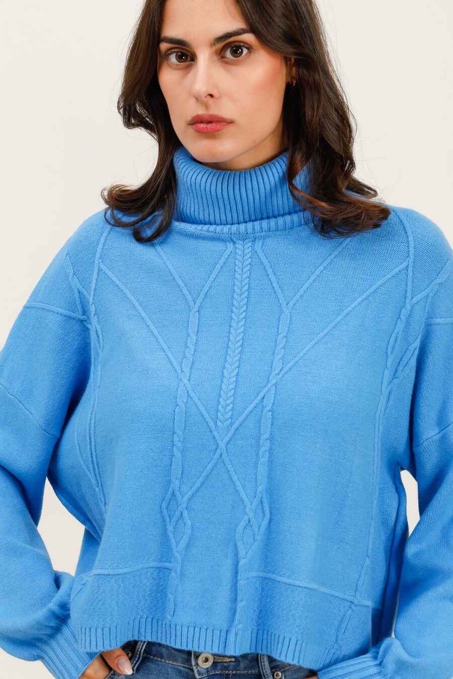 Mayorista Tandem - Suéter de cuello enrollado uverselamente
