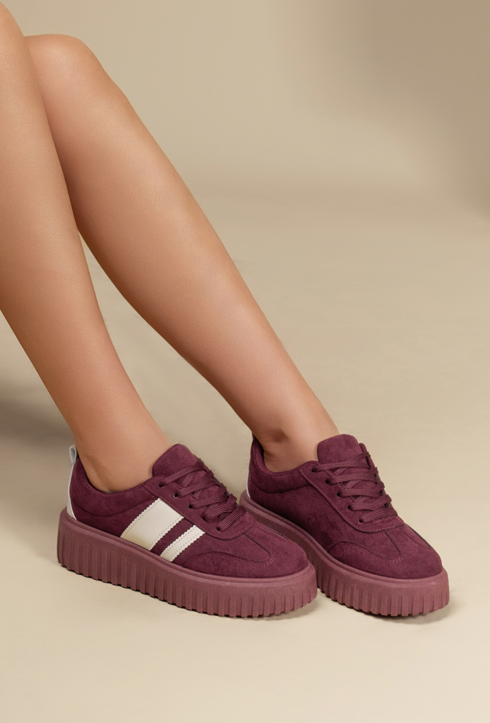 Wholesaler TANIA - C'M Paris - Trendy women's sneakers in faux suede thick sole
