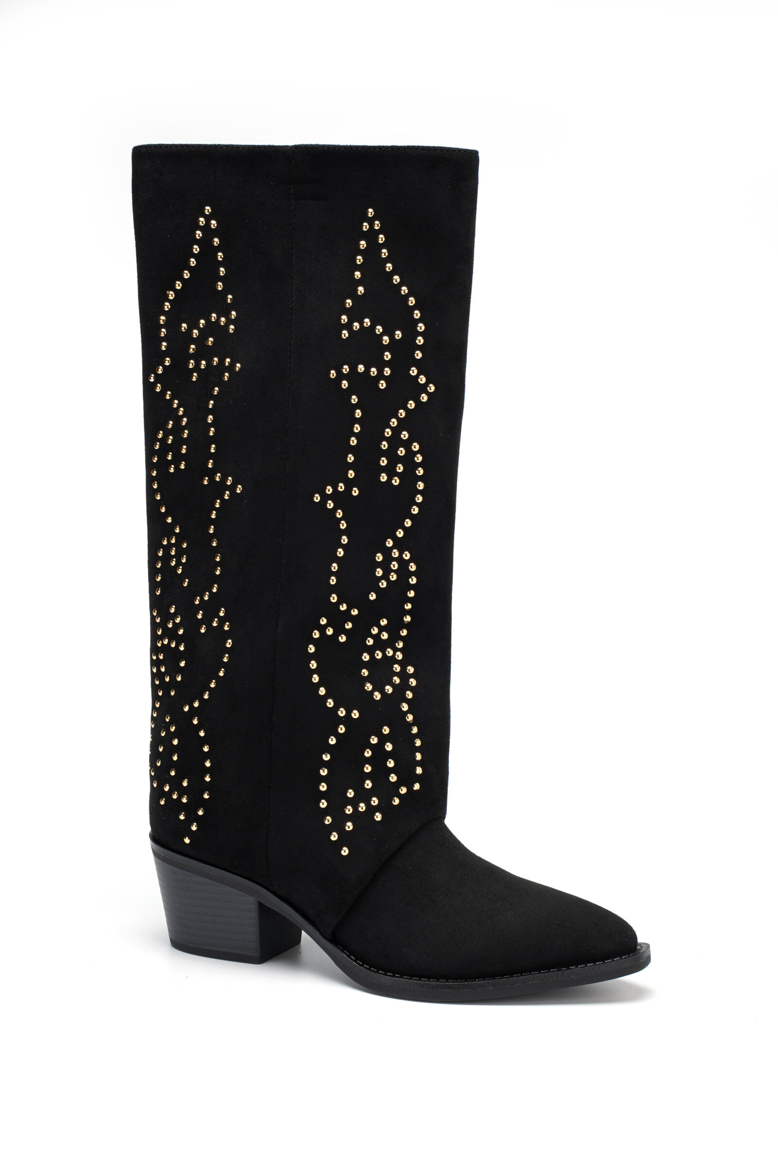 Großhändler TANIA - C'M Paris - Damen Westernstiefel aus Wildleder mit Nieten - Mittlerer Absatz