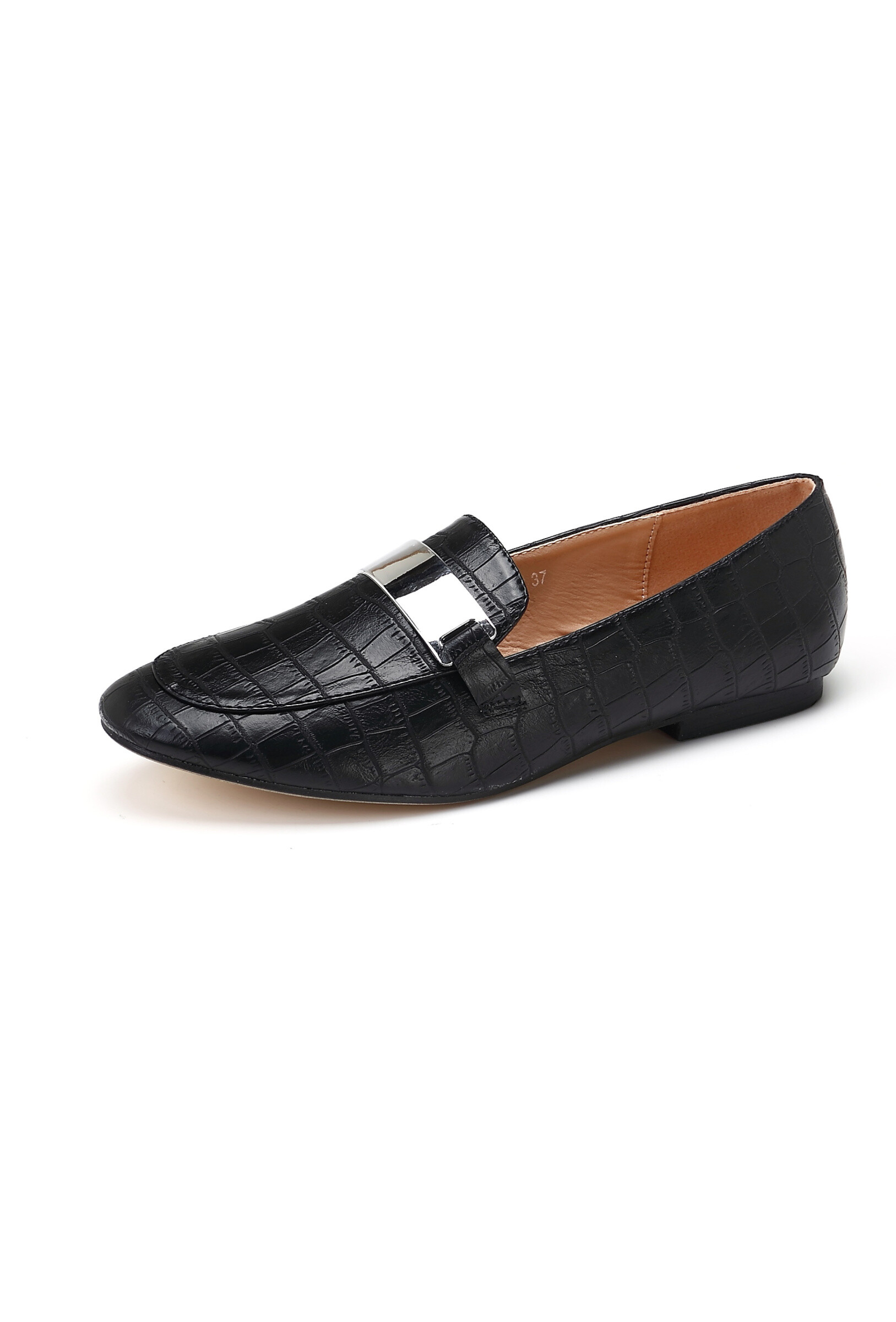 Wholesaler TANIA - C'M Paris - Croco effect moccasins with decorative plate