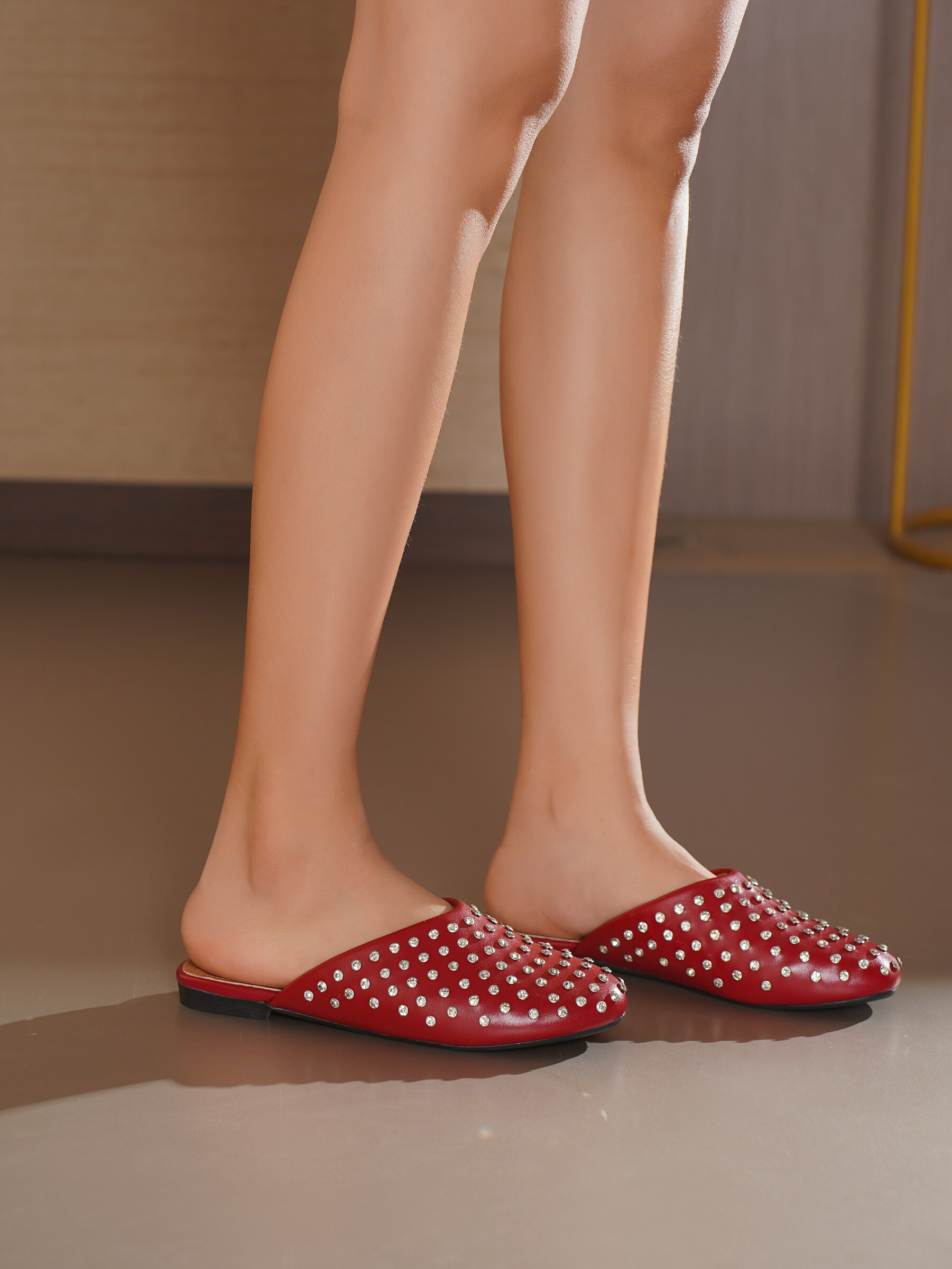 Wholesaler TANIA - C'M Paris - flat mule with rhinestones