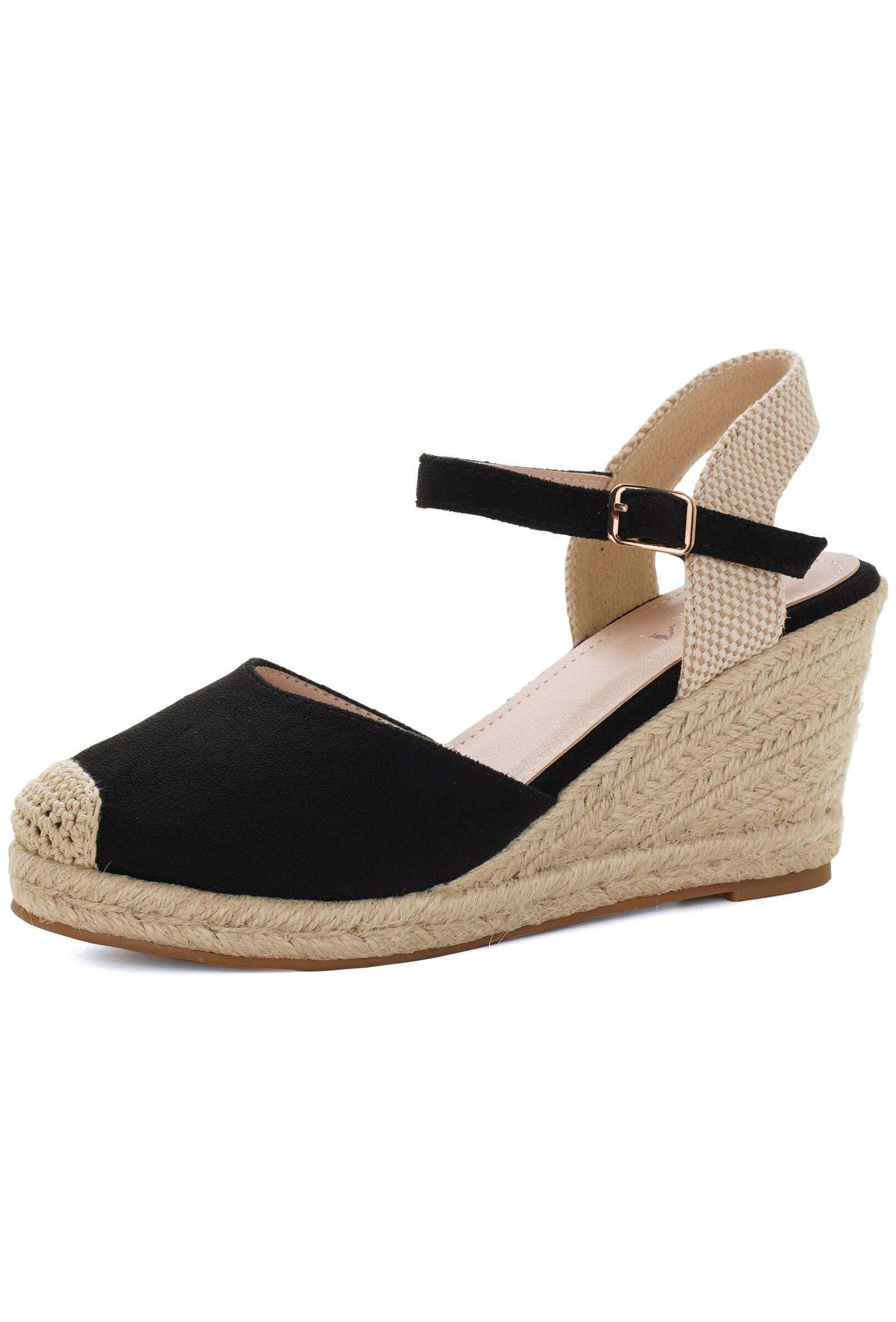 Wholesaler TANIA - C'M Paris - suede wedge sandals with raffia sole