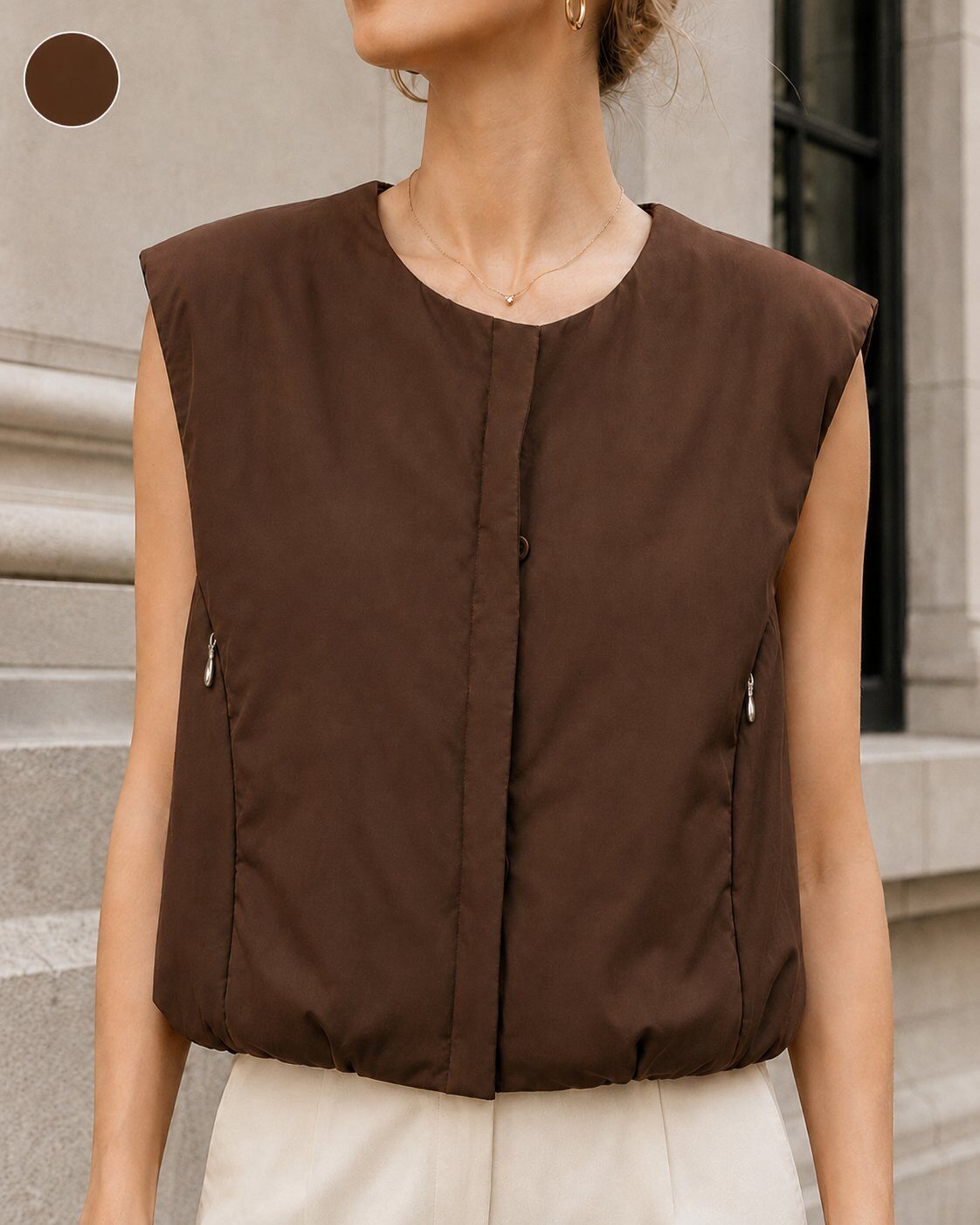 Grossista TDI FASHION - Gilet Donna Imbottito Oversize – Smanicato Trapuntato con Tasche
