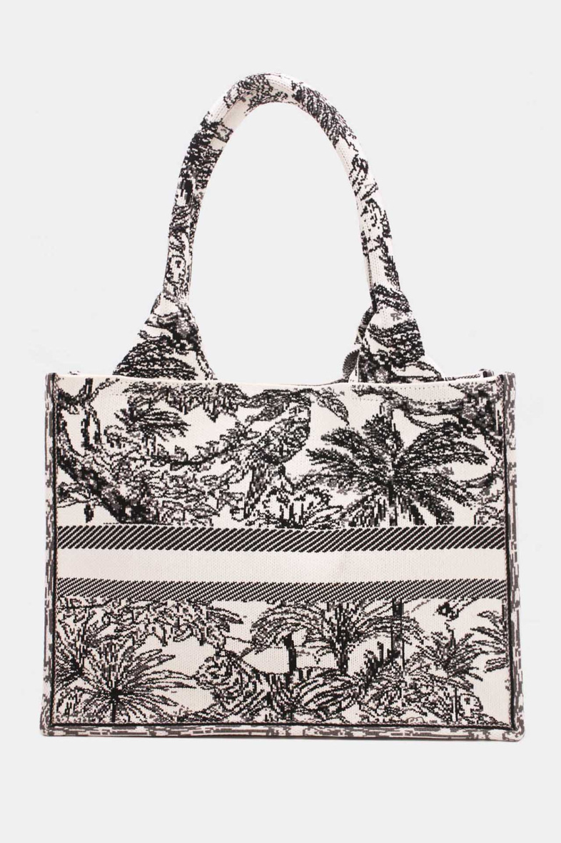 Wholesaler Tom & Eva - Tropical Tree Pattern Fabric Tote Bag