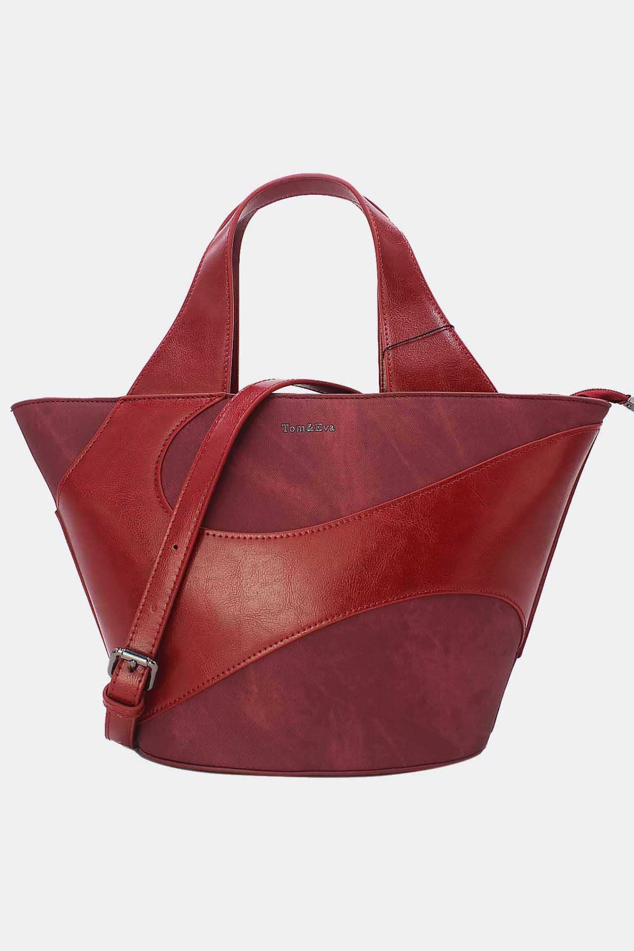Grossiste Tom & Eva - Sac Cabas Fourre-tout Patchwork Effet Denim