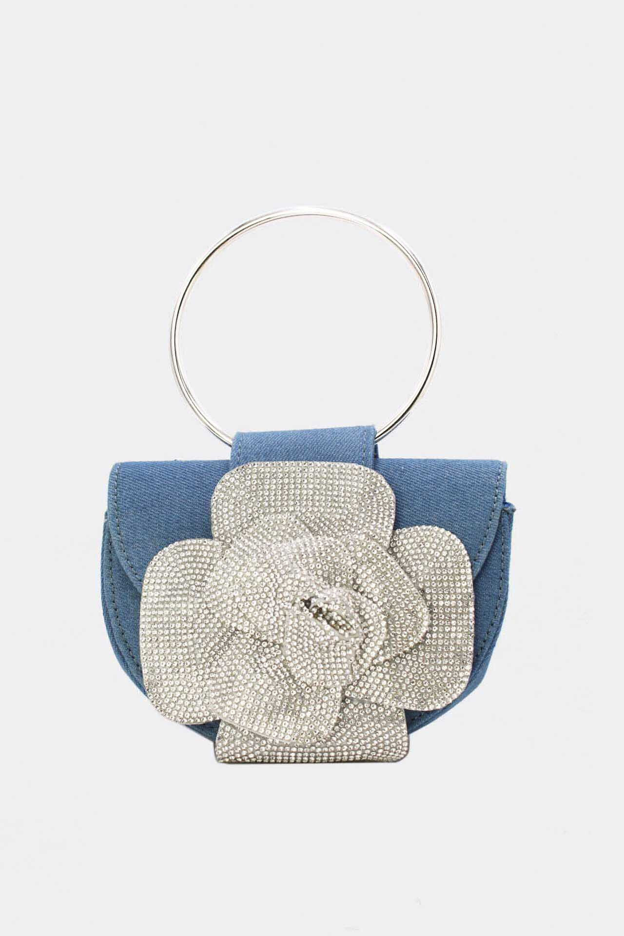 Grossiste Tom & Eva - Sac Soirée Strass à Fleur