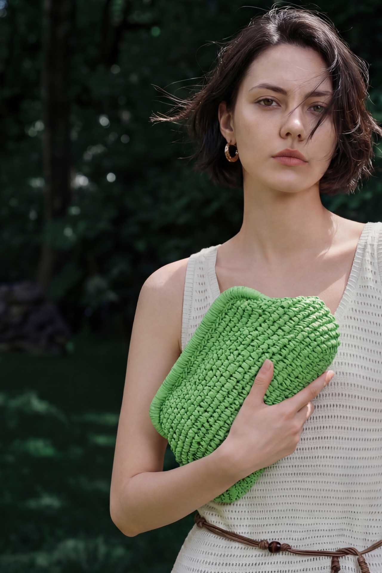 Wholesaler Tom & Eva - Structured Straw Clutch