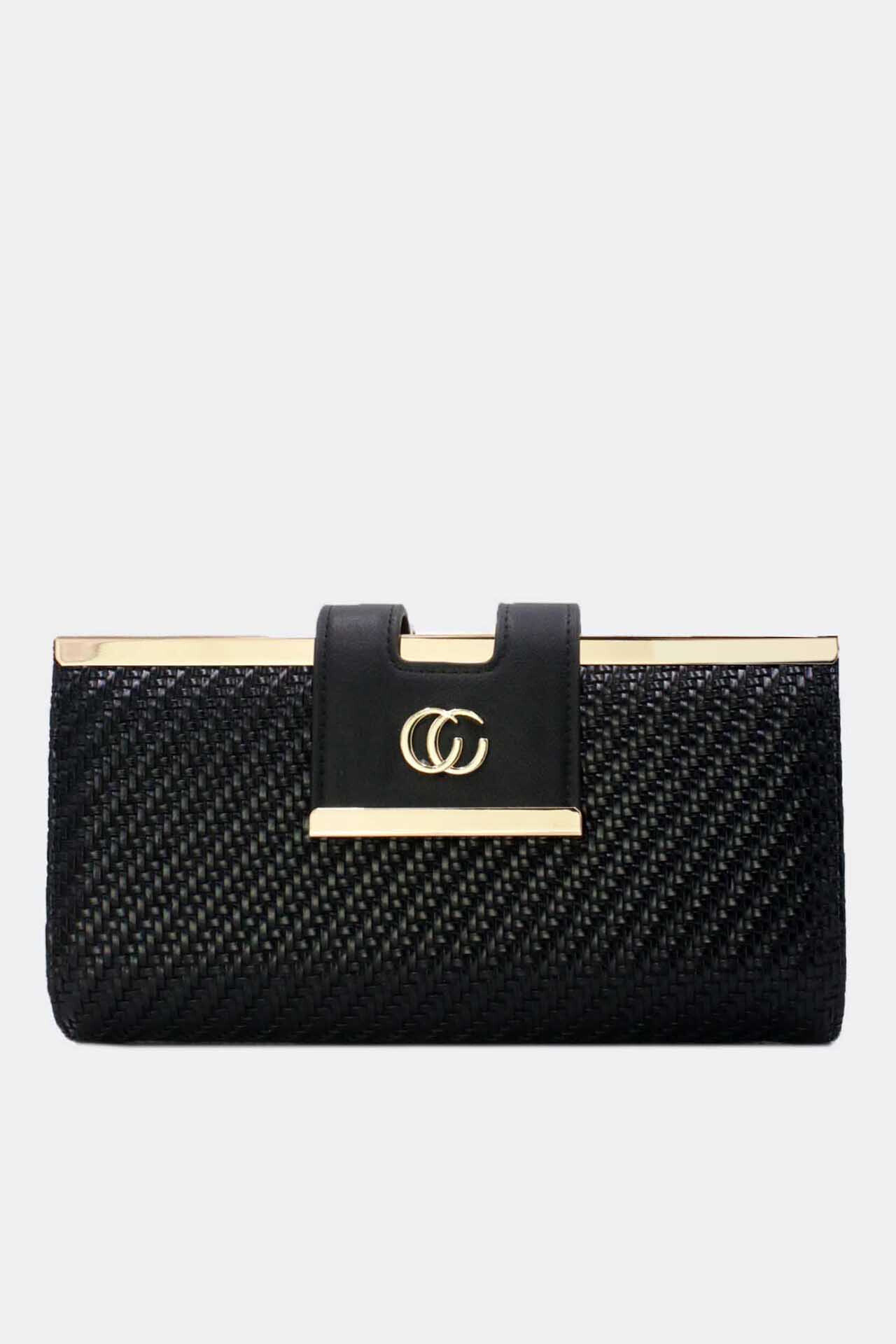 Wholesaler Tom & Eva - Braided leather effect portfolio decorated by letters