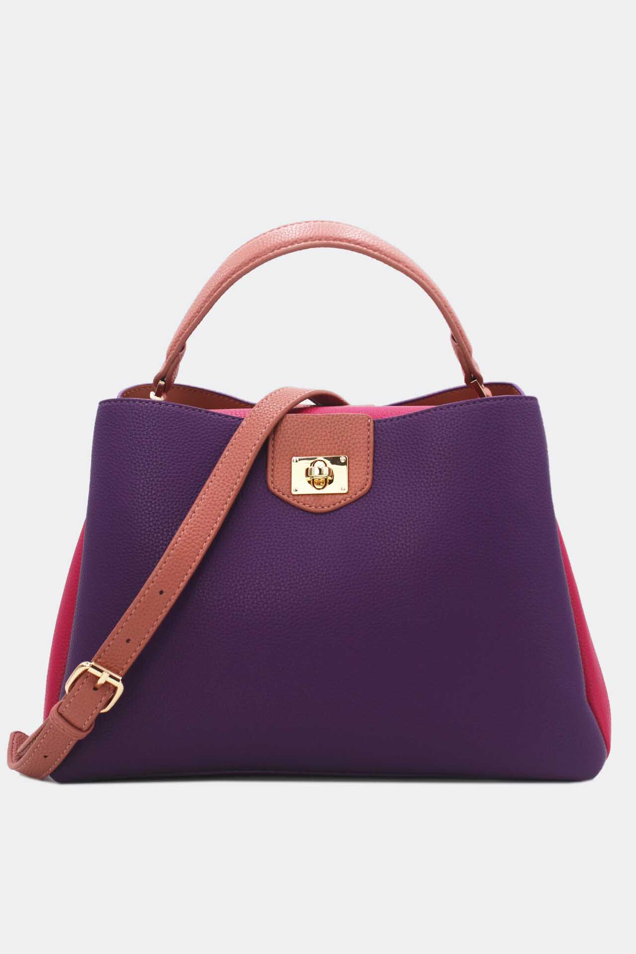 Wholesaler Tom & Eva - Tricolor Grained Leather Effect Handbag