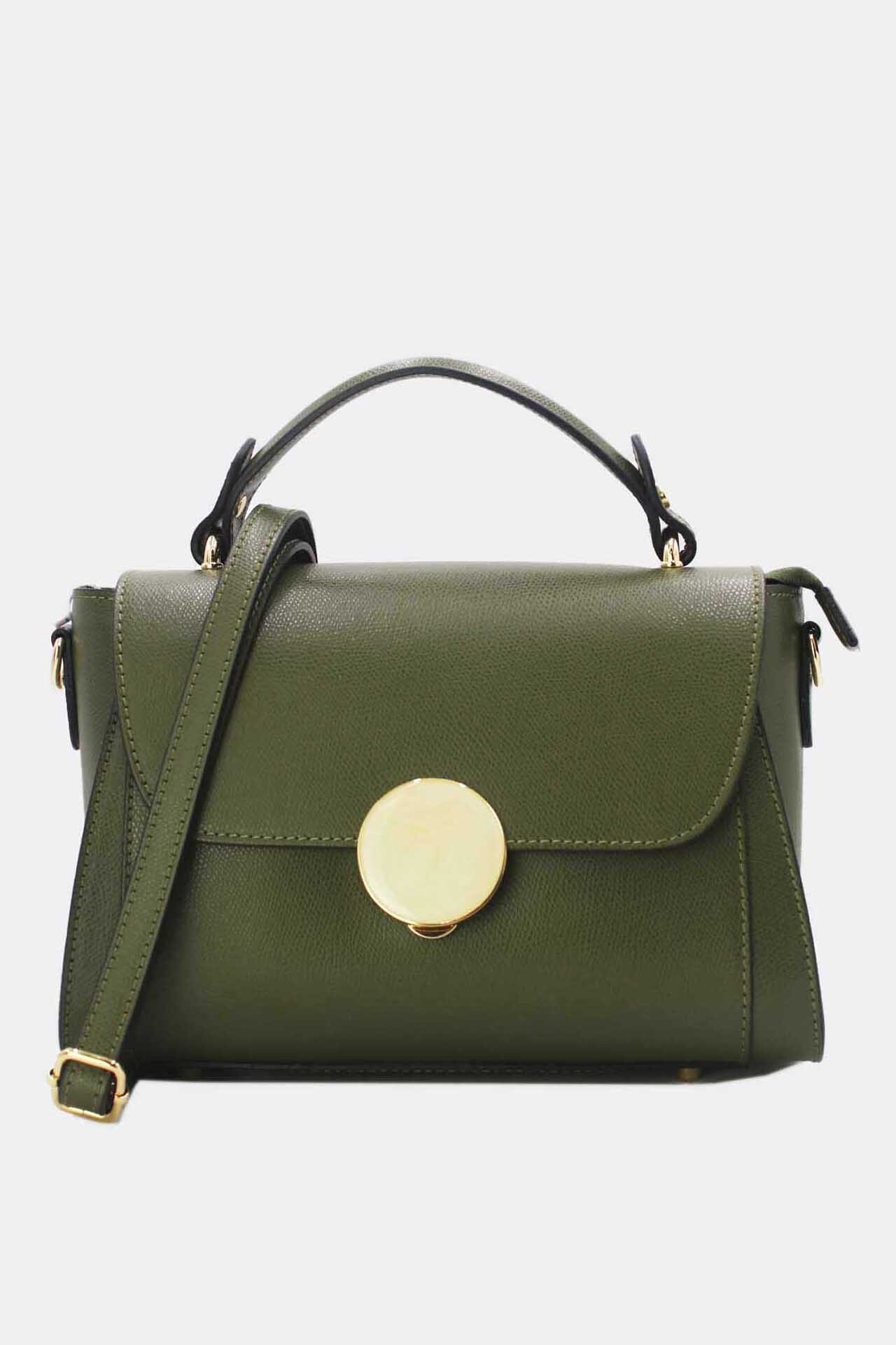 Wholesaler Tom & Eva - Grained Cowhide Split Leather Handbag