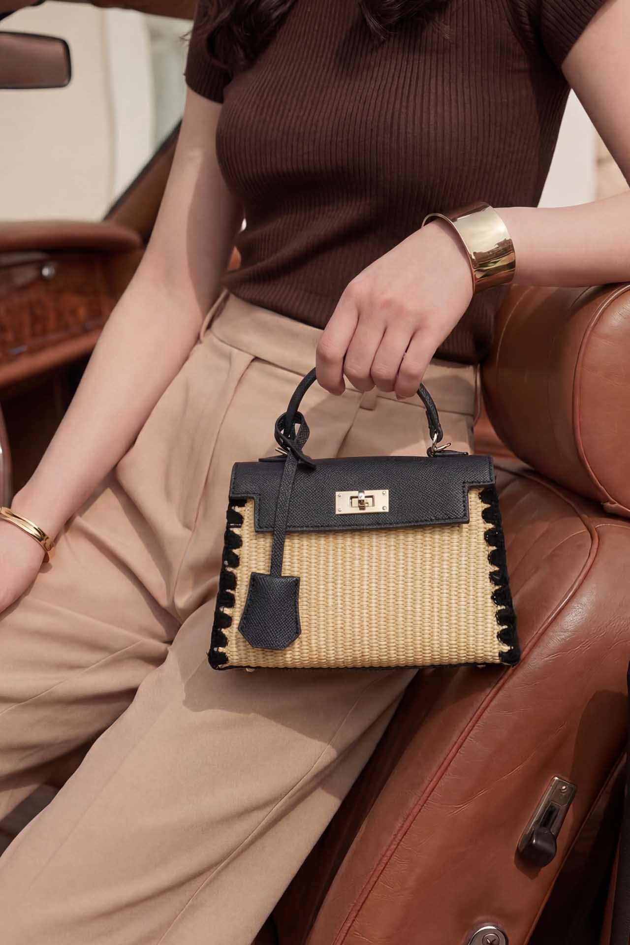 Wholesaler Tom & Eva - Small Straw-Effect Handbag