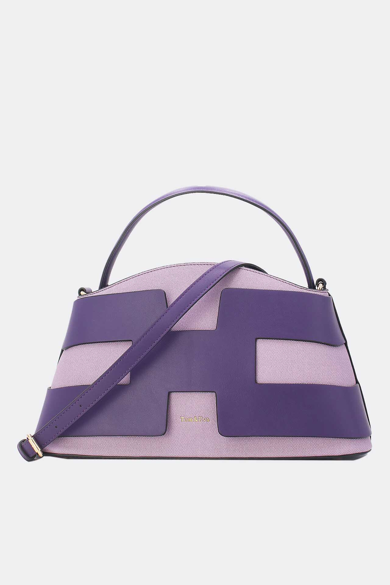 Grossiste Tom & Eva - Sac à Main Effet Tissu Bicolore