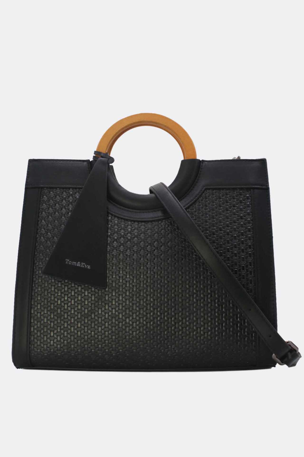 Großhändler Tom & Eva - Handtasche Slad Effect und Holzgriff