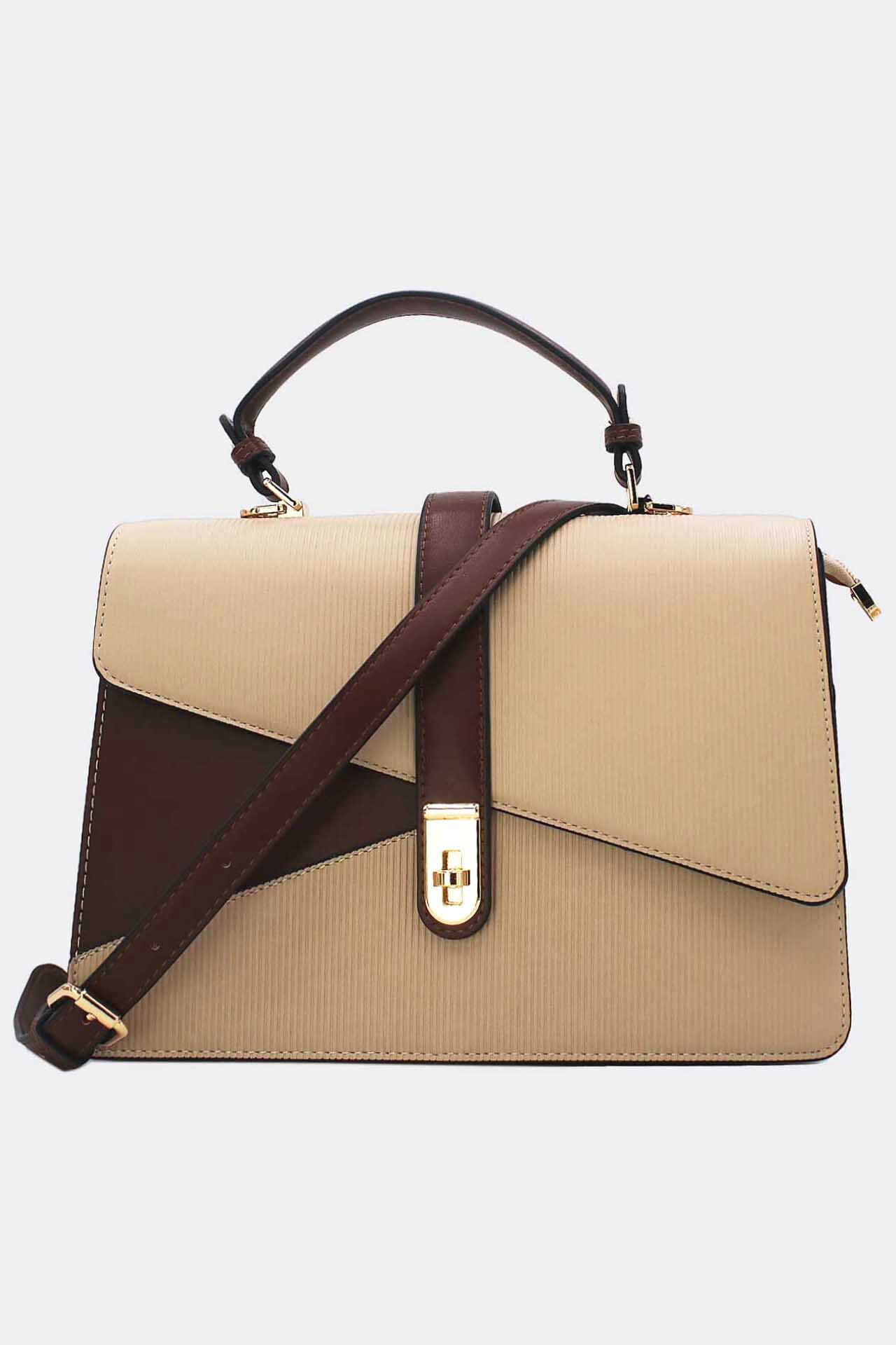 Wholesaler Tom & Eva - Patchwork handbag Embossed scratch