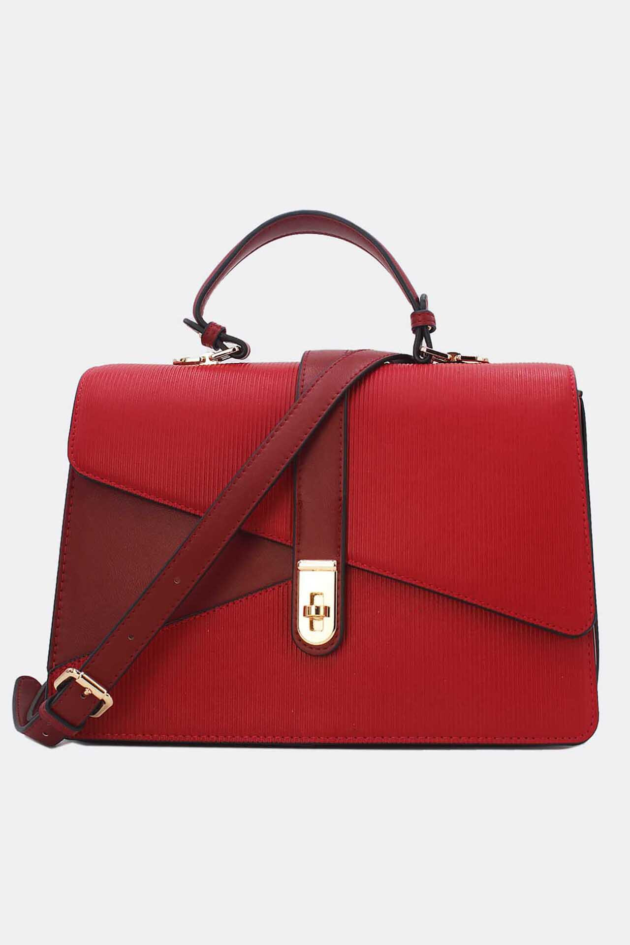Wholesaler Tom & Eva - Patchwork handbag Embossed scratch