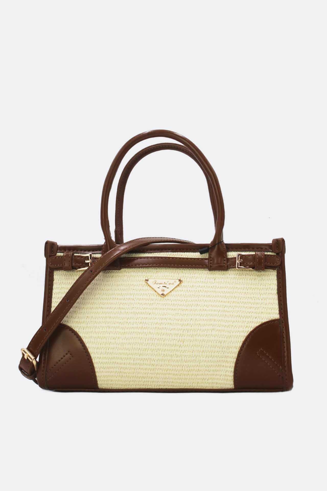 Wholesaler Tom & Eva - Small handbag vintage style straw effect
