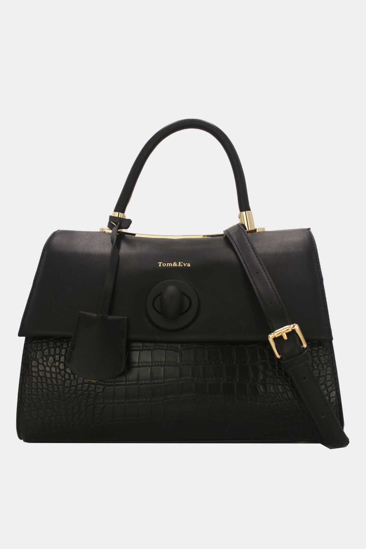 Wholesaler Tom & Eva - Vintage Style Croc Effect Handbag
