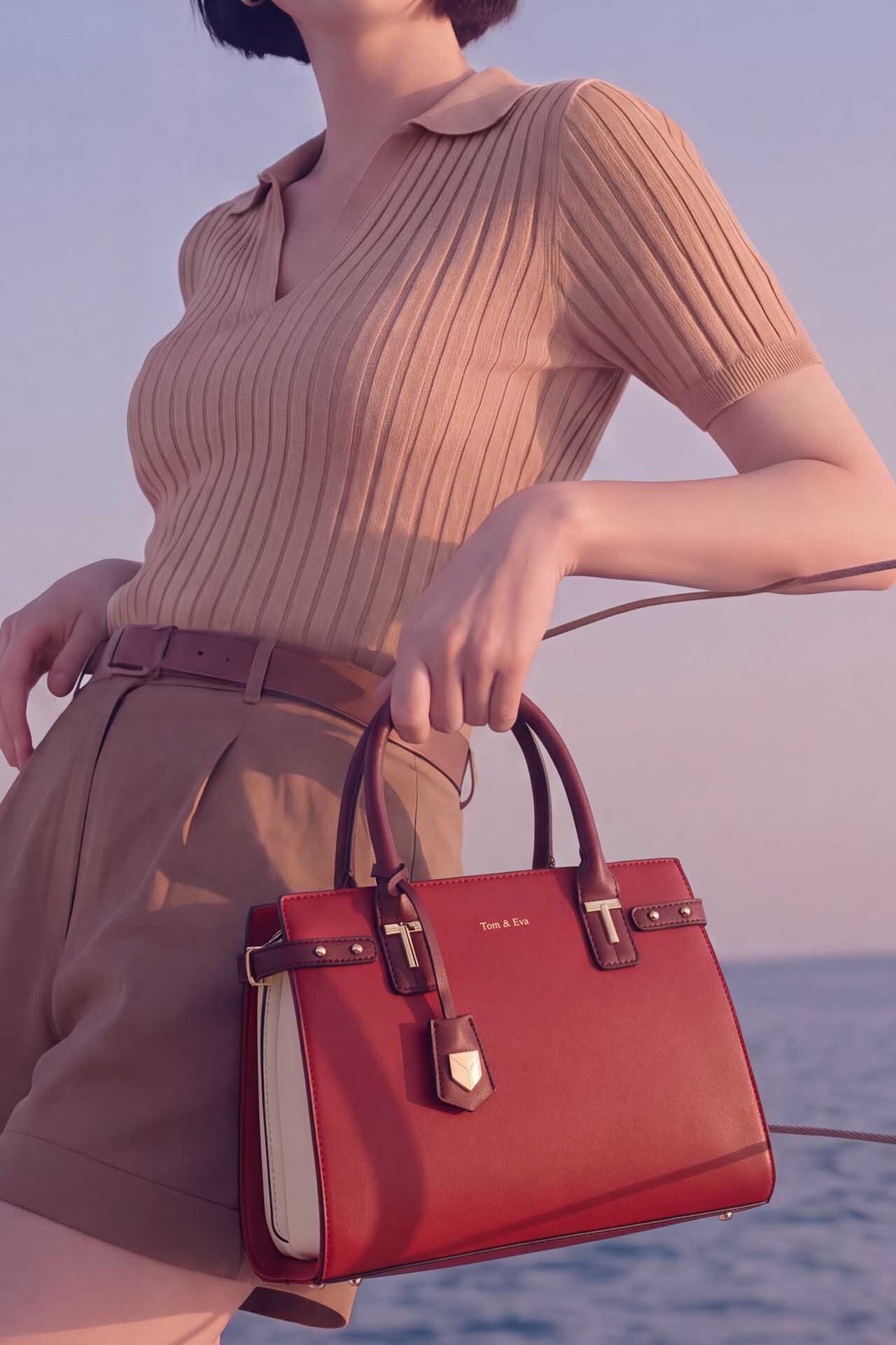 Mayorista Tom & Eva - Bolso de Mano Doble Estilo Chic