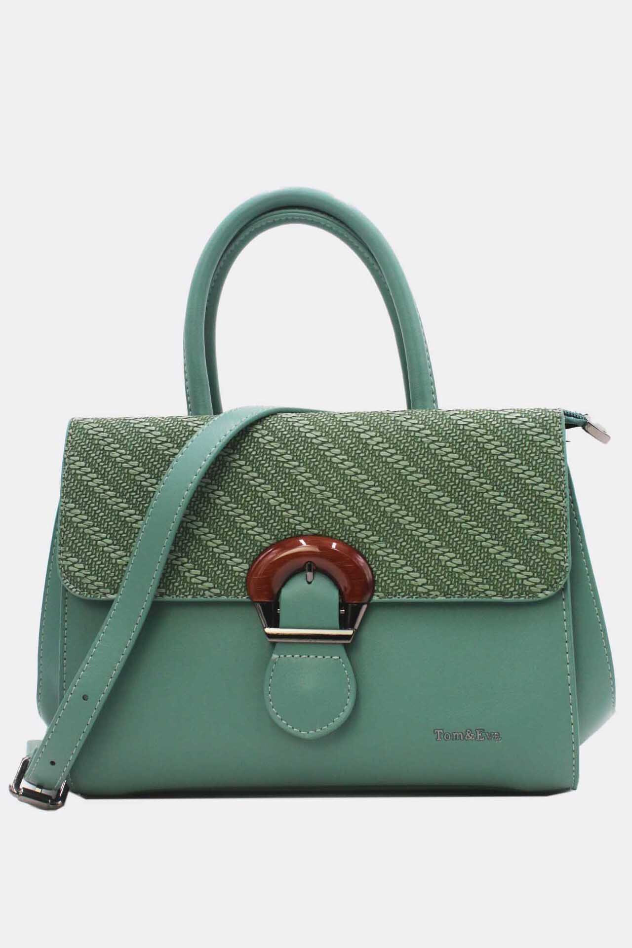 Wholesaler Tom & Eva - Floral embroidery effect handbag