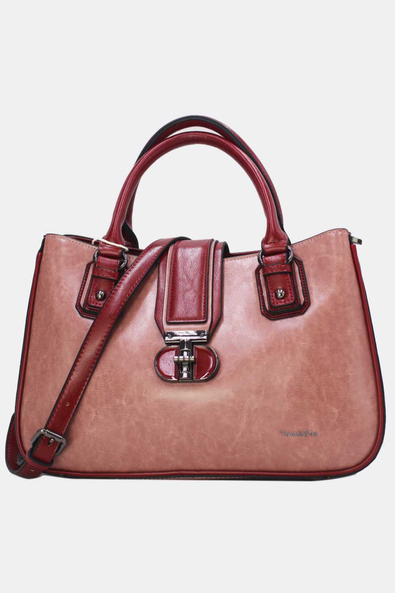 Wholesaler Tom & Eva - Women's handbag Vintage style varnish effect