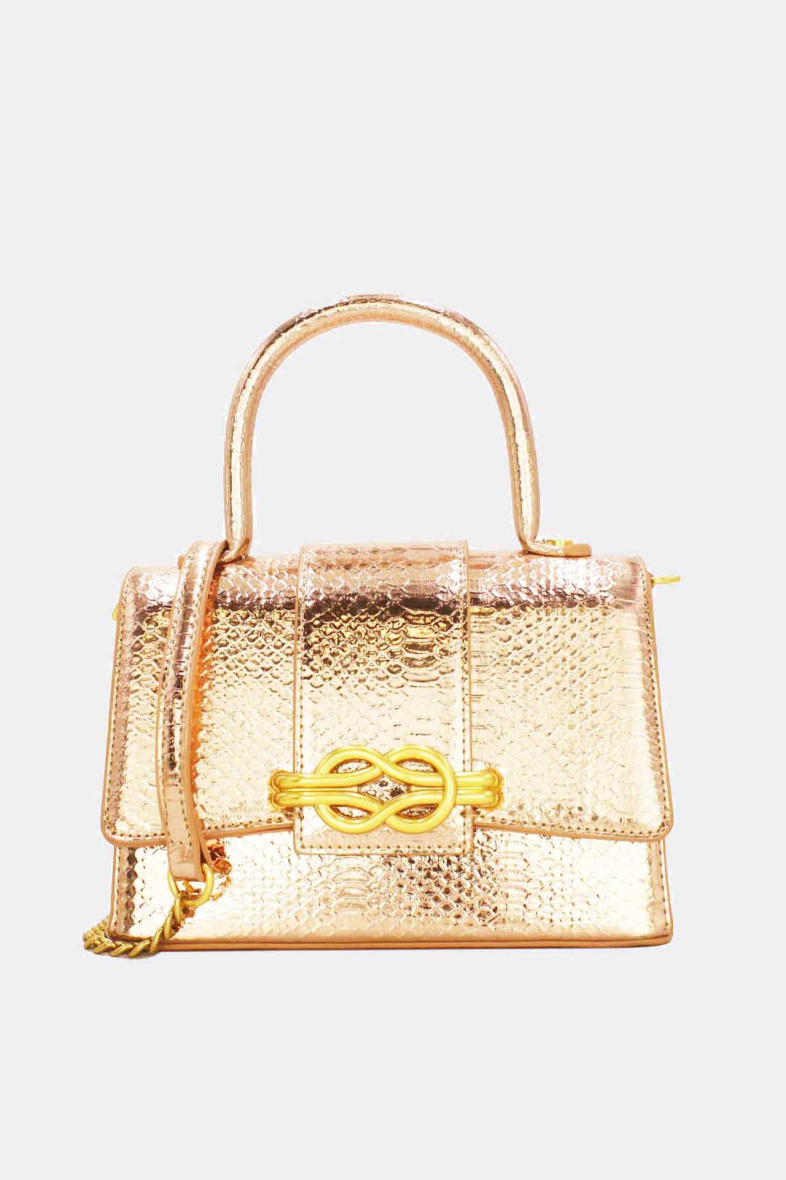 Mayorista Tom & Eva - Bolso Bandolera Efecto Serpiente Relieve con Cadena Bronce