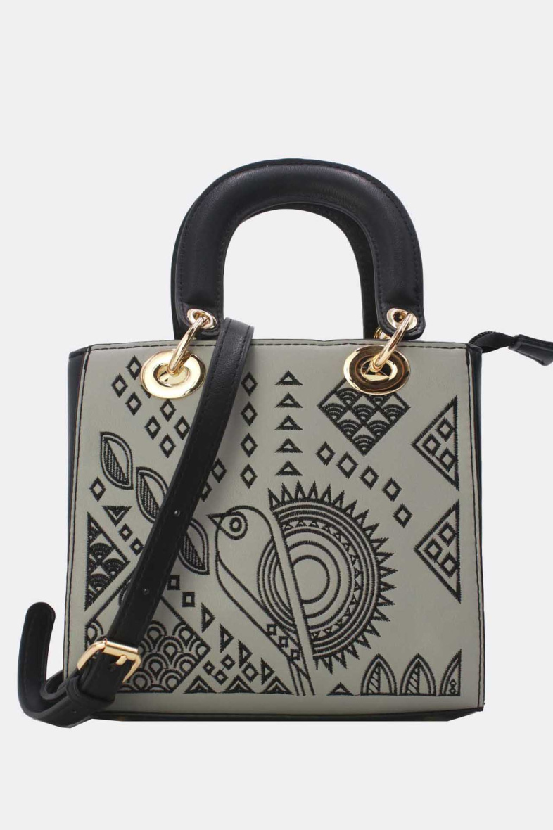 Mayorista Tom & Eva - Bolso de mano cuadrado bordado étnico mediano moderno