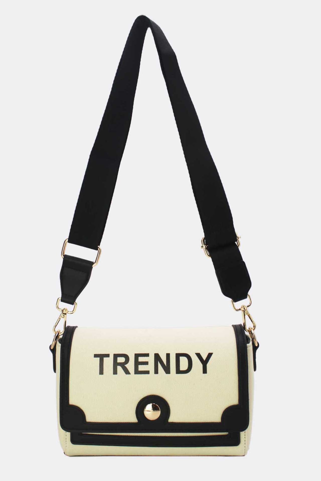 Grossiste Tom & Eva - Sac Bandoulière Effet Tissu