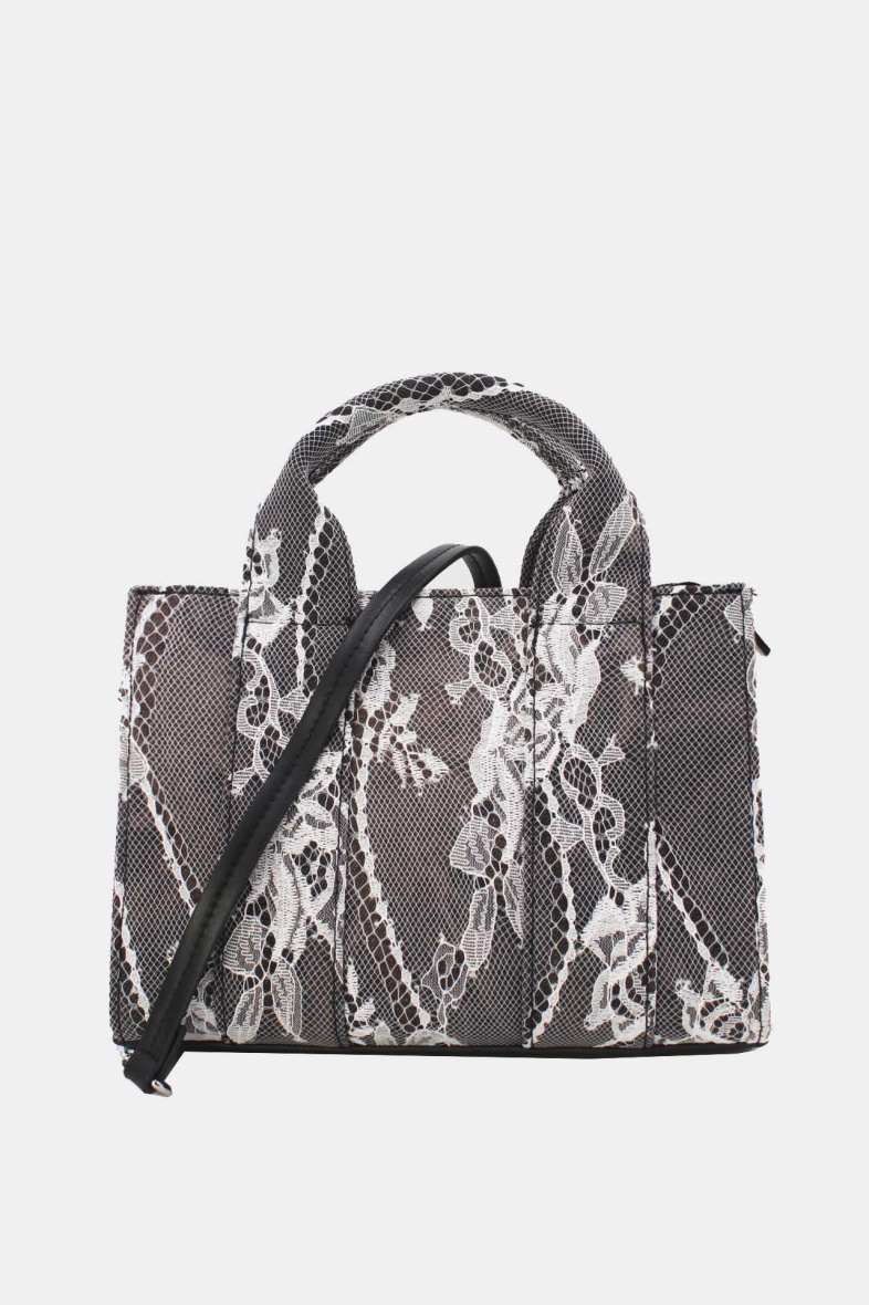 Grossiste Tom & Eva - Petit Sac Cabas Jeans En Dentelle