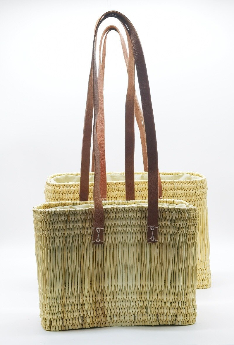 Wholesaler Top Sacs - DOUBLE HANDMADE LEATHER BASKET