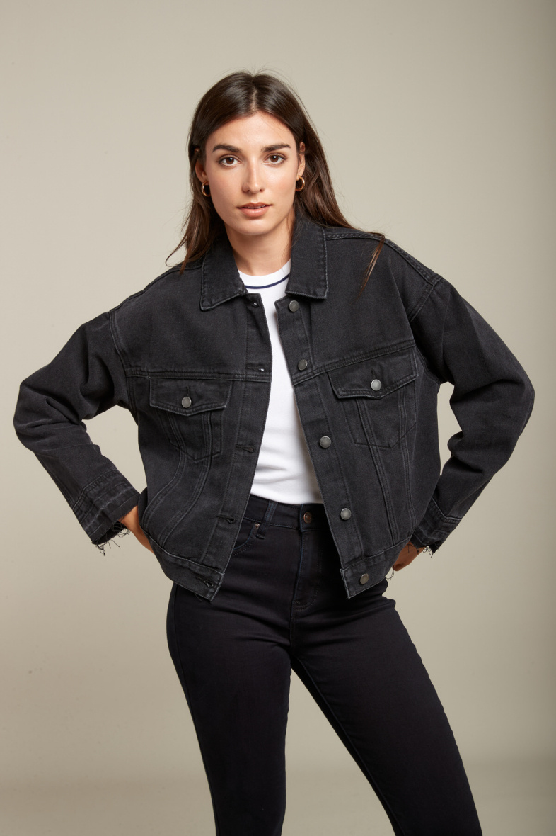 Grossiste Toxik3 - Veste denim noire - Eden