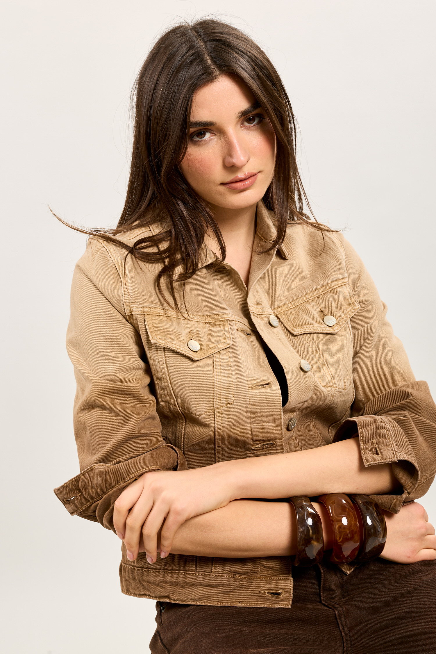 Grossiste Toxik3 - Toxik3 blouson en jean couleurs dégradés