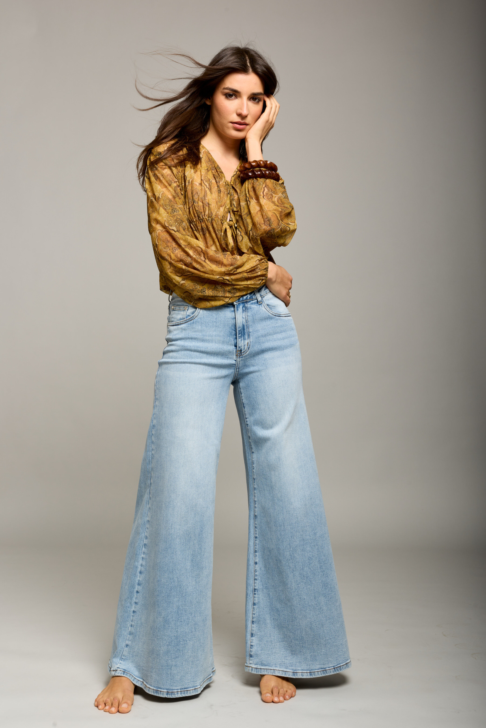 Mayorista Toxik3 - Toxik3 pantalón vaquero extra-ancho de denim elástico azul