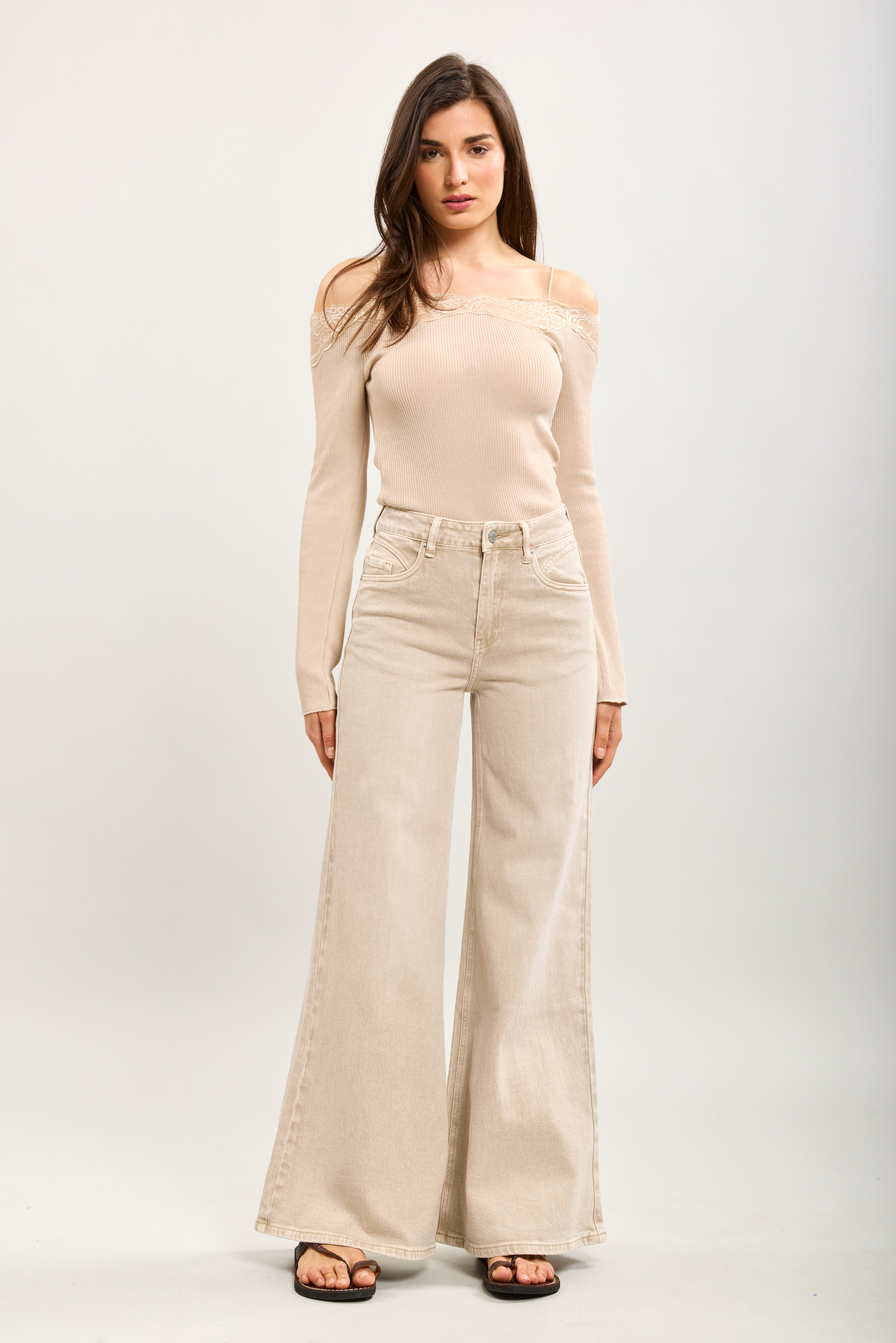 Grossiste Toxik3 - Toxik3 pantalon wide en jean stretch ample