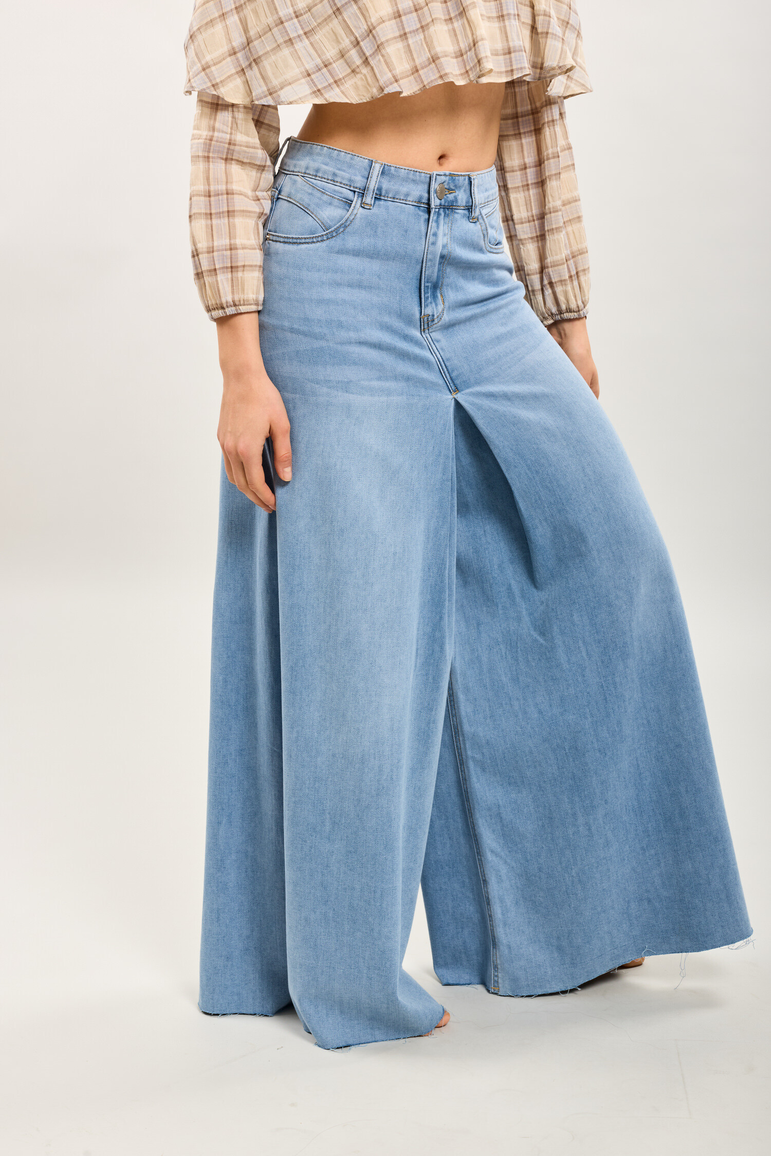 Grossiste Toxik3 - Toxik3 pantalon jean taille haute stretch extra-wide bleu jean