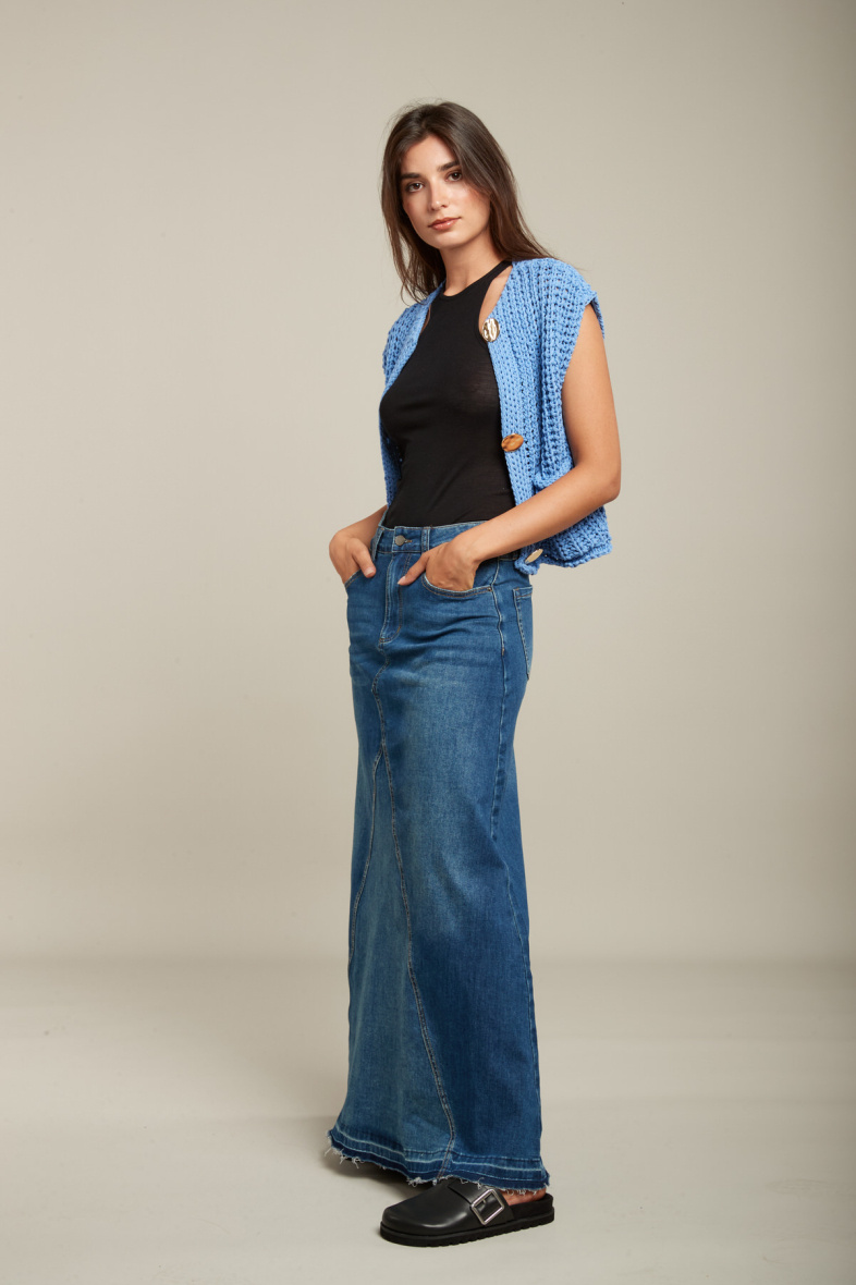 Grossiste Toxik3 - Jupe en jean maxi longue - Jane