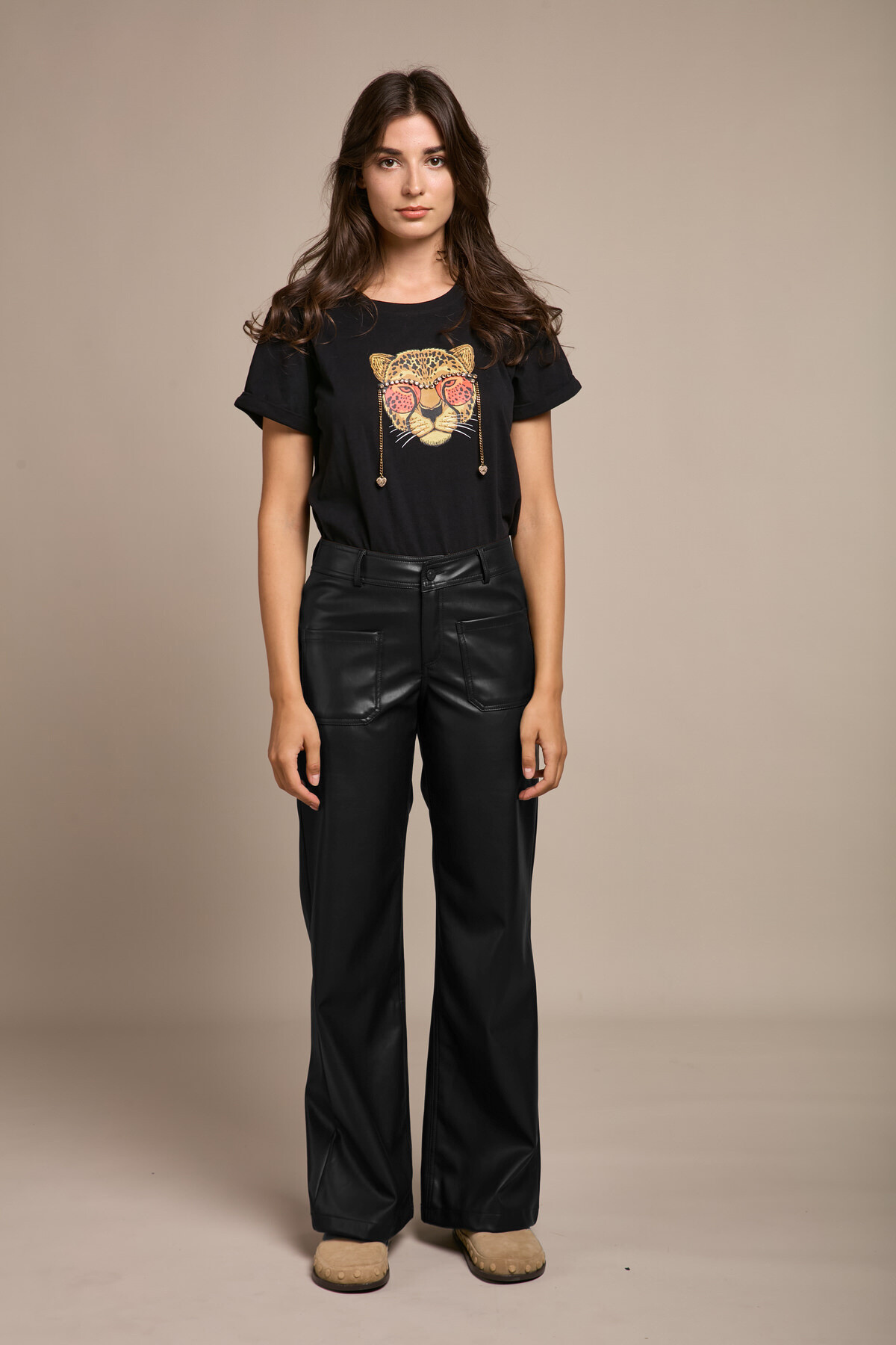 Grossiste Toxik3 - Pantalon droit en simili mate - Noemie