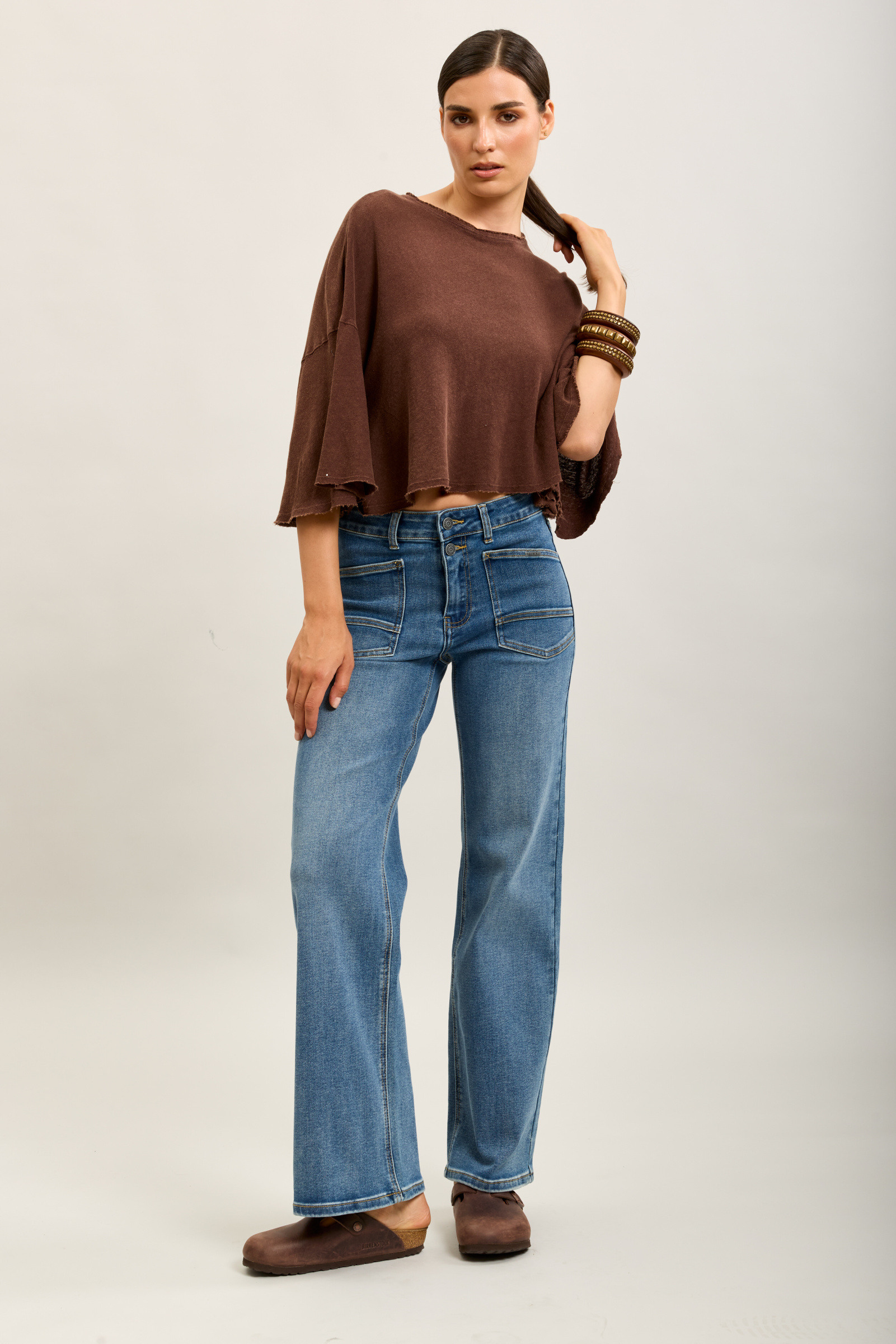 Grossiste Toxik3 - Toxik3 pantalon jean wide denim stretch poches plaquées