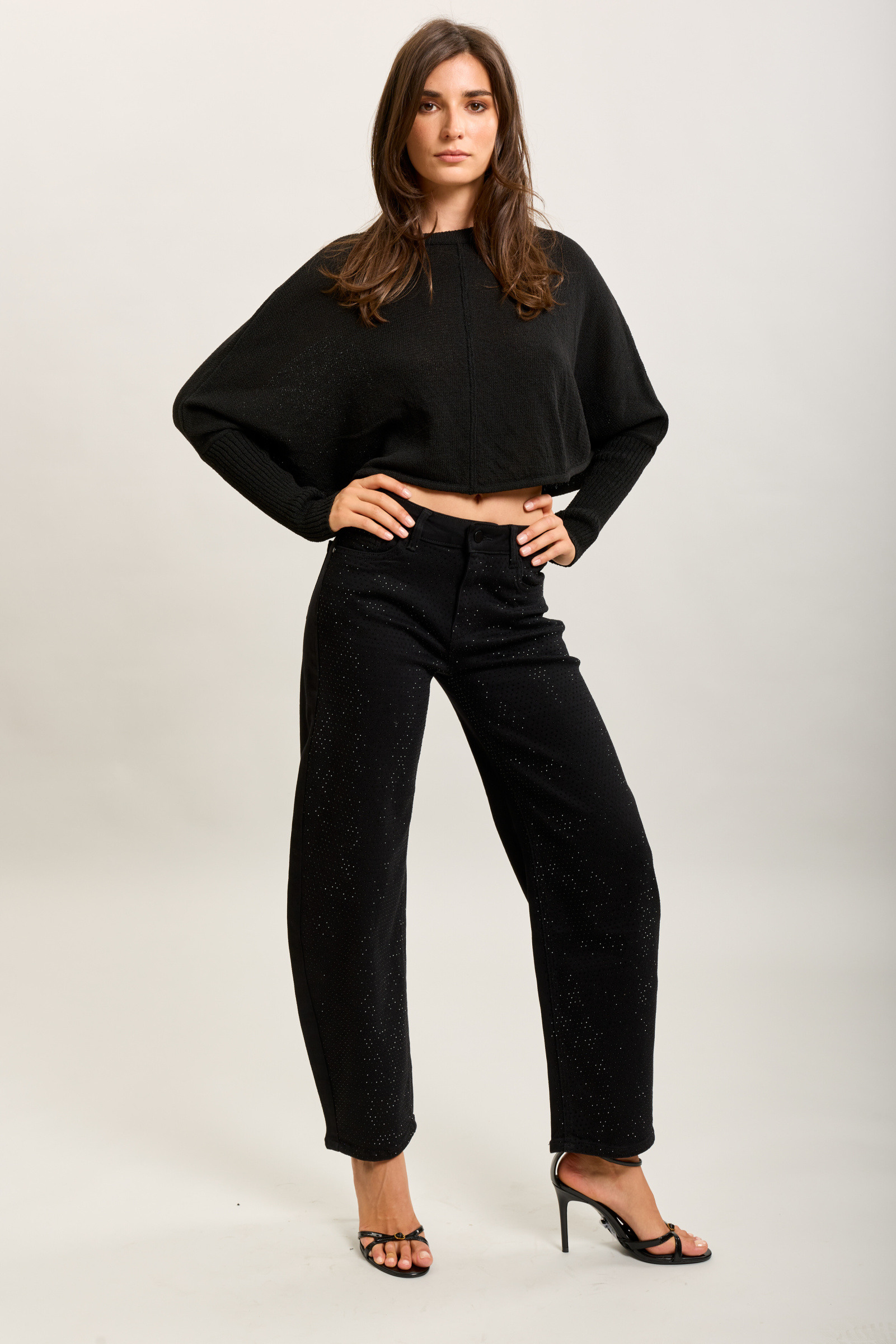 Grossista Toxik3 - Toxik3 jeans balloon in denim stretch con strass