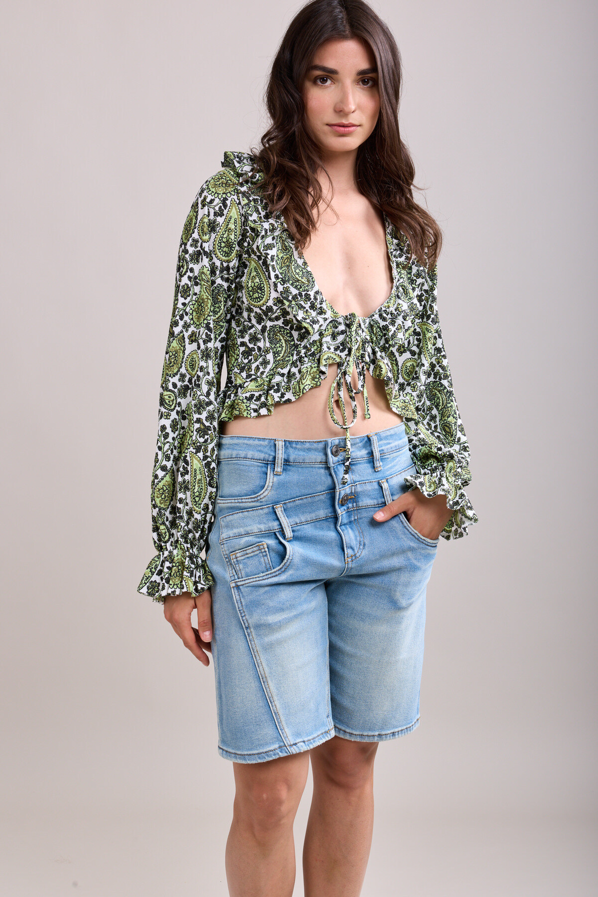 Wholesaler Toxik3 - Toxik3 layered stretch denim bermuda shorts