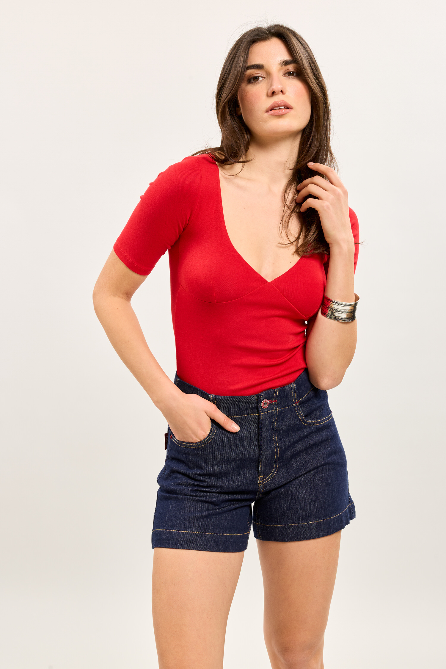 Mayorista Toxik3 - Toxik3 shorts vaqueros cortos con bolsillos pespunteados