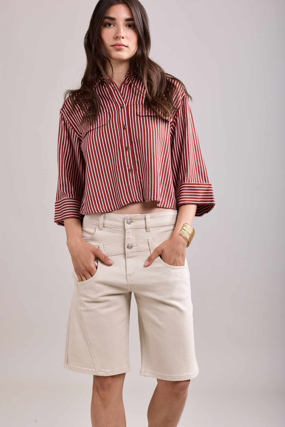 Wholesaler Toxik3 - Toxik3 layered stretch denim bermuda shorts