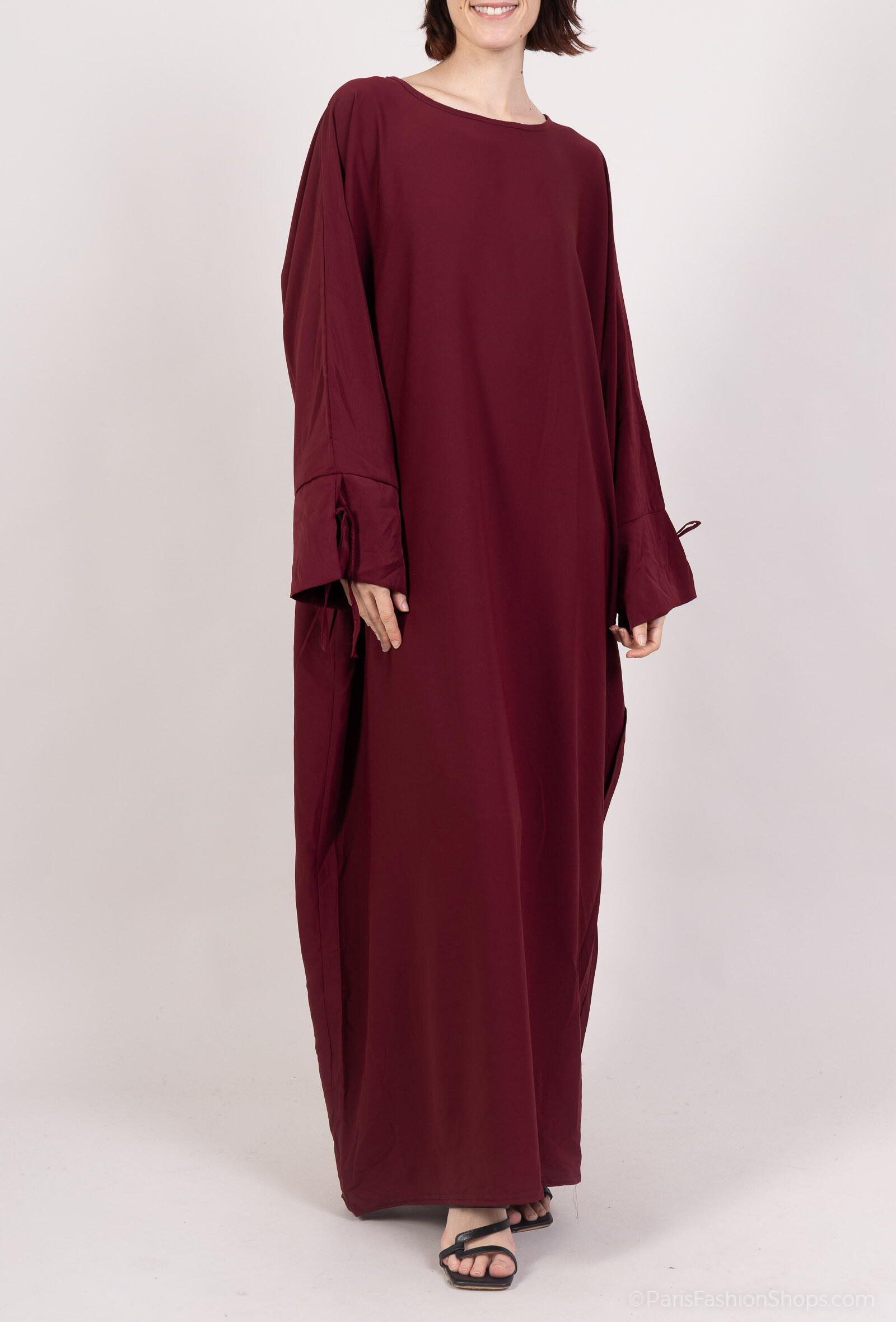 Grossista TRENDLAND - Abaya Ample maniche legate in tessuto fluido