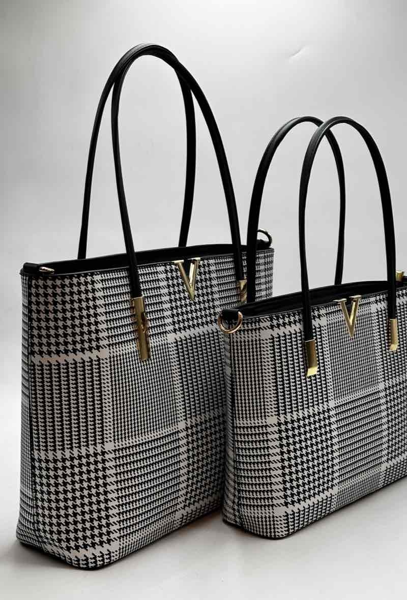 Wholesaler Trendy Bag - Lot de deux sac motifs pieds de poules en V
