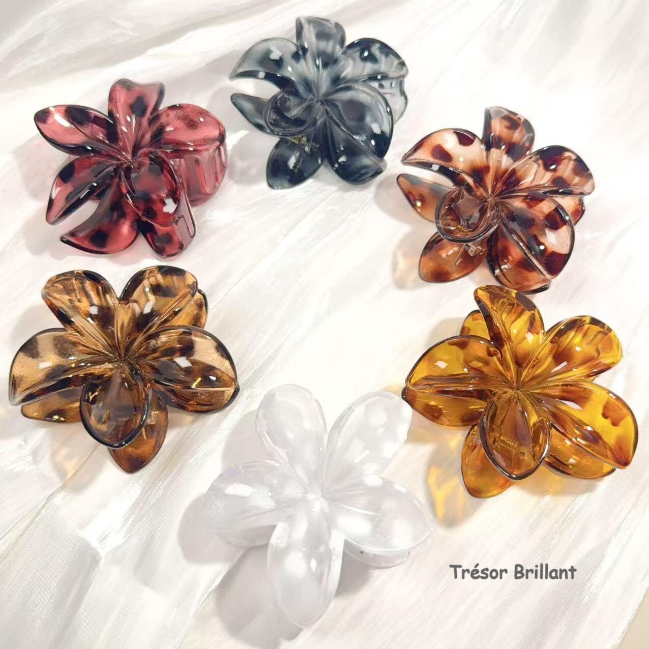 Großhändler Trésor Brillant - Satz von 12 Blumen-Haarspangen 8 cm