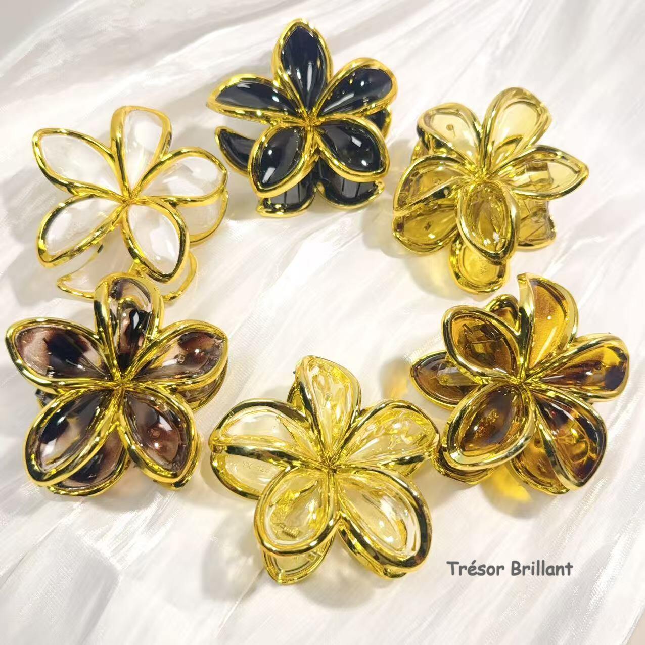Großhändler Trésor Brillant - Set mit 12 Blumen-Haarspangen 8 cm